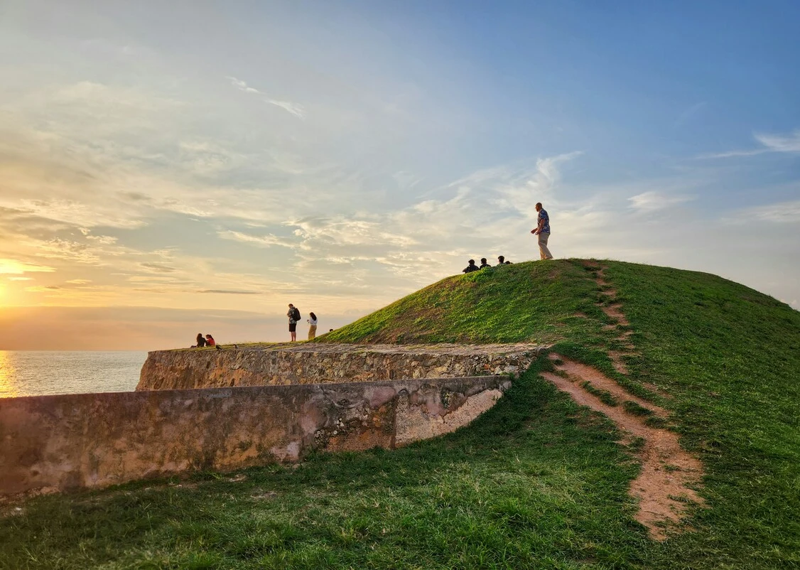 Historic Galle Fort lighthouse on the southwest coast of Sri Lanka
